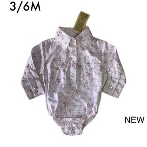 Cedar Rose Baby Girl Floral Western Snap Bodysuit 3/6M New